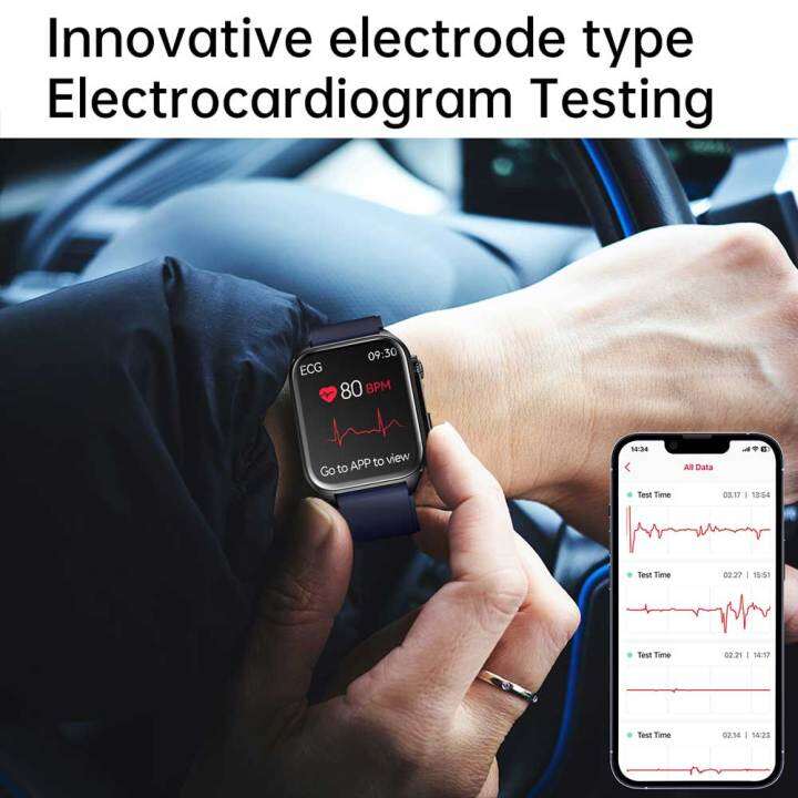 ecg-ppg-นาฬิกากีฬาอัจฉริยะนาฬิกาอัจฉริยะเพื่อสุขภาพผู้ชายการตรวจสอบระดับน้ำตาลในเลือดการวัดความดันโลหิตโทรผ่านบลูทูธ-ip68ใหม่2023