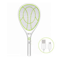 Night Cat Bug Zapper Racket Electric Fly Swatter Racquet Electronic Mosquito Killer with USB Charging LED Lighting