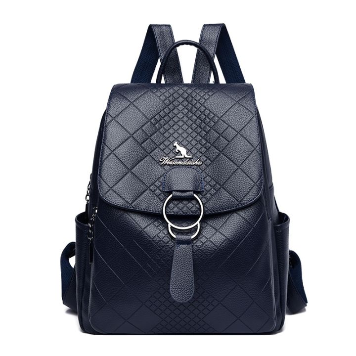 handbag-branded-2022-กระเป๋าสะพายหลังผู้หญิงกระเป๋าสไตล์เกาหลีแฟชั่นอินเทรนด์ขนาดใหญ่และเล็กลายเพชรลายสก๊อตนักเรียนหญิงกระเป๋านักเรียนกระเป๋าเดินท