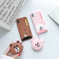 เคส+กระเป๋าใส่เหรียญ BROWN CONY A10 A1K A3S A5S A37 F9 F11PRO Y95 Y91 Y91i