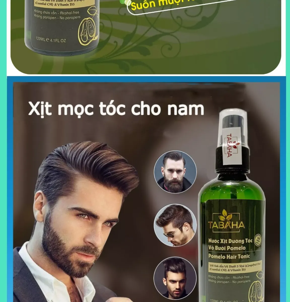 Nước dưỡng tóc tinh dầu bưởi cho Nam giới Pomelo hair tonic Tabaha 120ml   Shopee Việt Nam