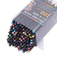 100 Colors Fineliners Liner Pen Set Sketch Marker 0.4mm Fine Point Water-based Drawing Markers for Artist School Art Supplies