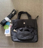 2022 Xia K Home Monkey Bag Kt Co-Branded Limited Edition Cotton Wood Carbon Black Series แบบพกพา Messenger กระเป๋าหญิง Ki3764