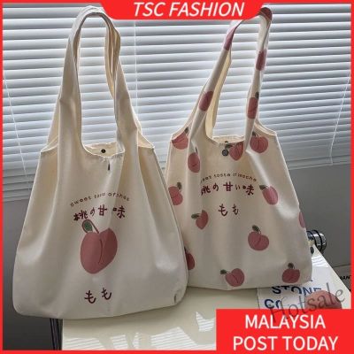 【hot sale】✜☫ C16 TSCfashion Bag Female 2023 New Ins Canvas Bag Female Student Korean Version Large Capacity Single Shoulder Bag Versatile Schoolbag Handbag