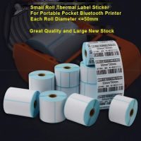 15/20/30/35/40/45/50/57/60/70mm White Paper Thermal Sticker Small Roll Portable Mini Printer Label Milk Tea Ice Cream Food Tag Stickers Labels