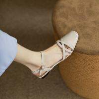 23 new summer retro hoow otou womens s thick heel low heel le s flat bottom -GGX23722♞