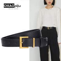 卍♙  Luxury Leather for Jeans Metal Buckle Ladies Thin Belts Fashion Waistband Size