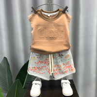 Childrens Clothing Boys Summer Suit Boys Clothes Children Boys Sleeveless Tank Top Shorts Cotton Thin Two-Piece Suit Tide