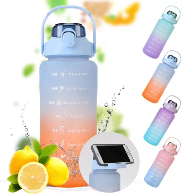 【CC】♠♗  2L Large Capacity Bottle With Frosted Cup Bottles