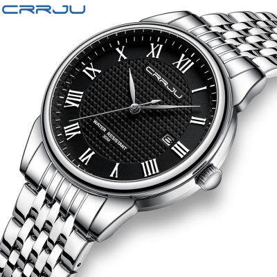 Crrju นาฬิกาผู้ชาย2023แฟชั่นผู้ชายนาฬิกาข้อมือ Ultra Thin นาฬิกาควอตซ์กันน้ำนาฬิกาผู้ชาย