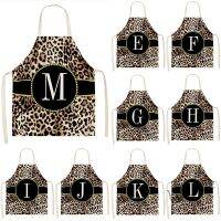 【hot sale】❒◐♚ D13 1Pcs Leopard Letter Pattern Kitchen Sleeveless Aprons Cotton Linen Bibs 53x65cm Household Cleaning Pinafore Home Cooking 46421