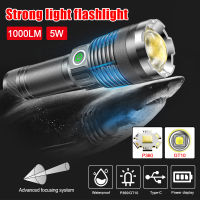 LM Ultra Bright Powerful LED Flashlight LED Waterproof type c flashlight Zoomable 5 lighting Modes LED FLASHLIGHT RECHARG