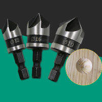 3ชิ้น Countersink เอชเอสเอสบิทเจาะ Hex Chamfer ห้าลูกแพร์หกเหลี่ยม90องศาก้านหัวตัดเหล็กคาร์บอนชุดกดสิวงานไม้