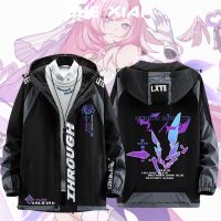 Honkai Impact Elysia เสื้อโค้ทแขนยาวซิปเสื้อมีฮู้ดสำหรับทั้งเพศหญิงและชายแฟชั่นเท่เสื้อกันหนาวมีฮู้ดเสื้อคลุมชุดคอสเพลย์ผู้หญิง