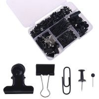 500pcs Paper Clips Binder Clip Map Tacks Thumbtacks Round Head Push Pins for Office School Supplies