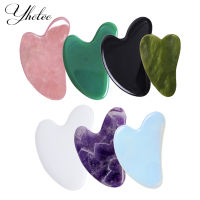 7pcs/Gouache Scraper Rose Quartz Jade Guasha Stone Board Jade Massagers For Face Gua Sha Scraper Body Acupuncture Face Lifting-Piejt