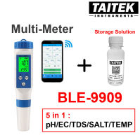 เครื่องวัดคุณภาพน้ำ Bluetooth Data logger Multi-Meter รุ่น BLE-9909 5in1 pH/EC/TDS/SALT/TEMP