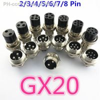 ✌✳ 1set GX20 2/3/4/5/6/7/8 Pin Male Female 20mm L94-100Y Circular Wire Panel Aviation Connector Socket Plug with Cap Lid