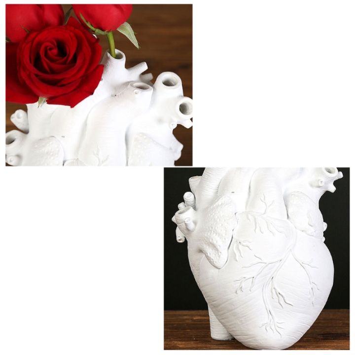 anatomical-heart-shape-vase-form-flower-vase-bud-vase-anatomical-heart-shape-flower-holder-incense-holder-resin-sculptur