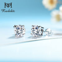 Kuololit 925 Sterling Silver Cubic Zirconia Stud Earrings For Women Star Christmas Jewelry Korean Girls Gifts New Accessories