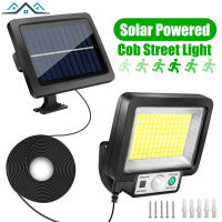 Lampu Solar Dinding กลางแจ้ง117COB 3โหมดกันน้ำพลังงานแสงอาทิตย์โคมไฟติดผนังสำหรับระเบียงในสวนโคมไฟดอกไม้ลานบ้าน