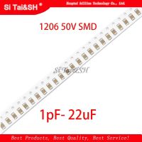 ชิปฟิล์มหนา100ชิ้น1206 50V Smd เซรามิคหลายชั้นตัวเก็บประจุ1pf- 22Uf 100nf 10nf 1Uf 2.2Uf 4.7Uf 10Uf 22pf