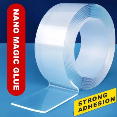 ๑♨ Home reusable Tape double sided adhesive for gadgets Traceless Nano Cleanable Glue Gadget cinta magica doble cara transparente