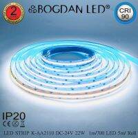 LED STRIP, K-AA2110-700-6500K DC-24V IP20 700LED/1เมตร 22W/1เมตร BOGDAN LED แอลอีดีไฟเส้น ขาวนีออน 6500K 3,500LED/5เมตร 110W/5เมตร ไฟริบบอนแอลอีดี