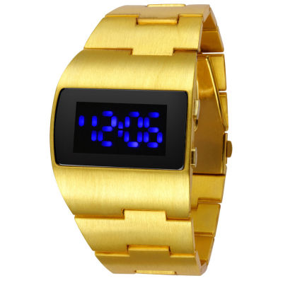 Fashion Luxury Gold Blue Red Mens LED Wrist Watches Creative Unique Design Dress Wristwatch Relogio Masculino