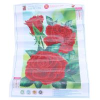 DIY 5D Diamond Painting Embroidery Flower Cross Crafts Stitch Kit Gift(Red rose)