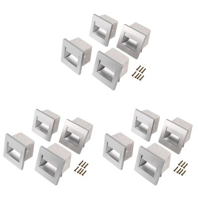 12Pcs Stair Light LED 3W LED Recessed Wall Light Footlight Step Lamps Indoor Background Lighting Nightlight with 86 Box