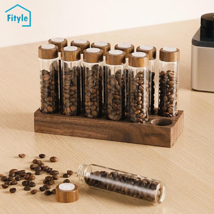 Fityle Coffee Containers with Shelf, Single Dose Coffee Bean Storage ...