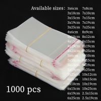 【CC】 1000 pieces transparent OPP plastic bag gift biscuit candy glass paper commodity self-adhesive sealed