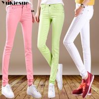 【YD】 2022 New Warm Jeans Woman clothes Color Stretch Denim Pants clothe