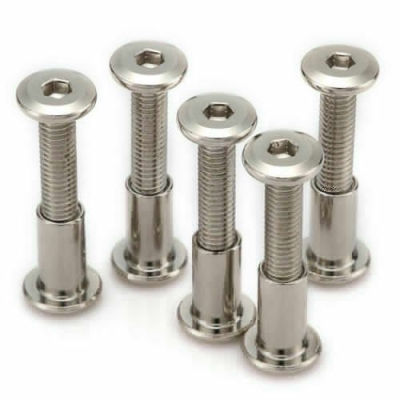 M6 Round Head Nickel plating Nut Bolt 10mm - 80mm For Furniture Joint Connector