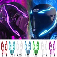 CW 4 Flashing Warning LightsMotorcycleHelmetcold light Strip Sticker Night Riding Helmet Kit