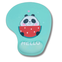 ML-321 HLLO PANDA MOUSE PAD แผ่นรองเมาส์แบบผ้า Melon เจลรองข้อมือลดอาการเมื่อยล้า พื้นยาง