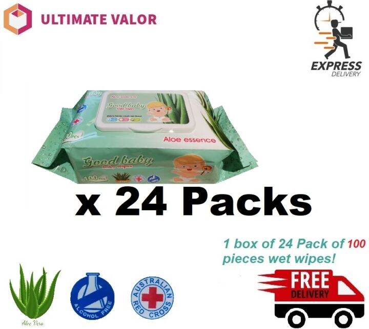 [SG SELLER] 1 Carton box of 24 pack 100 pcs Wet Tissue, Wet wipe for Baby, Baby Wipes, Baby wet