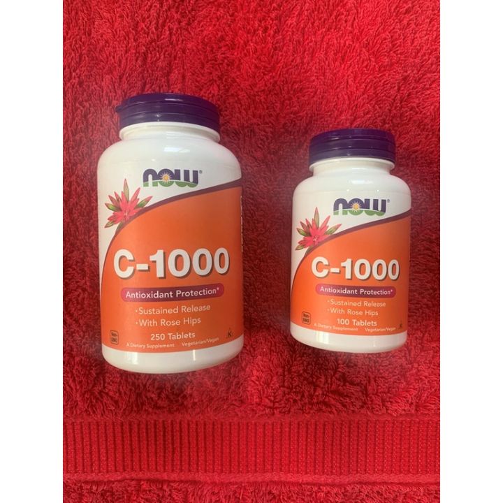 NOW Vitamin C1000 with Rose Hips 100 & 250 Vegan Tablets vitamin c