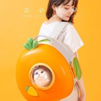 ?พร้อมสต็อก?Pet Out Bag Carrot Cat Bag Portable Small Dog Four Seasons Universal Breathable Large-Capacity Space Capsule Backpack