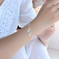 Exquisite Leaf Shaped Girl Silver 925 Anklets Jewelry Top Quality Female Bracelets For Women Engagement Party Bijou