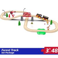 ชุดรางไม้ รถไฟอัตโนมัต Forest Track 48ชึ้น ของเล่นไม้เสริมพัฒนาการเด็ก ของเล่นไม้สวนจำลองทั้งเมือง รางไม้อีเกีย