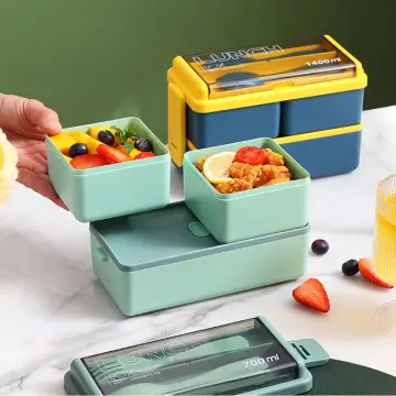 700ml Cute Cartoon Lunch Box Portable 2 Compartment Lunch Box