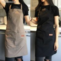 ﺴ New Fashion Canvas Kitchen Aprons For Woman Men Chef Work Apron For Grill Restaurant Bar Shop Cafes Beauty Nails Studios Uniform