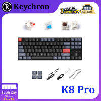 Keychron K8 Pro คีย์บอร์ดไร้สายบลูทูธรองรับสามโหมดการเชื่อมต่อ PBT Keycap Interlayer EVA ที่อัปเกรดใหม่รองรับ Qmk/ ผ่าน Key Change Mac/win Office