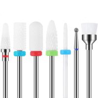 7Pcs Ceramic Milling Cutters Set For Manicure Professional Remove Gel Acrylic Cuticle Diamond Nail Drill Bit Tools