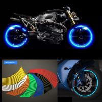 1 Set 5 Colors Car Styling Strips Reflective Motocross Bike Motorcycle Wheel Stickers and Decals 17/18 Inch Reflective Rim Tape Decals  Emblems