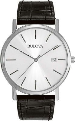 Bulova Classic Quartz Mens Watch, Stainless Steel Silver Tone Circular Dial