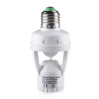 หลอดไฟอะแดปเตอร์ E27เซ็นเซอร์ตรวจจับการเคลื่อนไหว PIR AC 100-240V Ampoule ตัวแปลงโคมไฟ E27 LED อะแดปเตอร์หลอดไฟสวิตช์อัจฉริยะที่จับโคมไฟกลางคืนไฟติดเพดาน &amp; Com