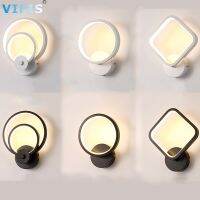 หลอดไฟสำหรับห้องนอนแบ็คดรอปเป่าลม LED 14W สไตล์นอร์ดิกโคมไฟ Sconce ผนังในร่มสำหรับทางเดินเป็นวงกลมที่สร้างสรรค์ไฟติดผนัง85-265V